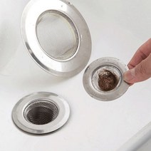 PKFARM 1+1 싱크대 거름망 스텐 하수구 배수구 스테인레스형 거름망 덮개, *소형, 2개입