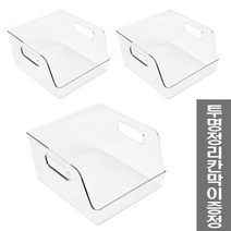 체인컴퍼니 ort 정리함 투명 책바구니 장난감 리빙박스 반오픈중형, 투명정리함 반오픈중형 3개