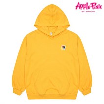 애플핑크 로고 와펜 후드 티셔츠