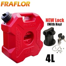 FRAFLOR 캠핑 휴대용 제리캔 오일 탱크 4L, 4L빨간연료탱크+잠그다