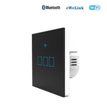 센서&스위치 EWelink Smart Life Light Switch WiFi Touch Sensor Remote Control No Neutral 220V For Ale, 03 EU balck three