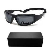 TERAISE 오토바이 야간 시야 라이딩 안경 안전 스키 고글 선글라스 썬글라스 가성비 추천 미국직구, Black, Black
