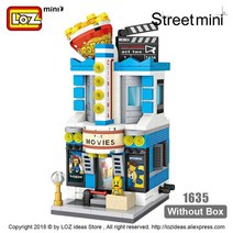 LOZ 소형무전기 블록 아키텍처 모델 빌딩 시티 시리즈 스트리트 스토어 향수 가게 시네마 하우스, 05 1635 Without Box