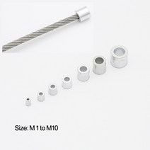 M1 ~ 다양한 크기의 스틸 와이어 케이블 로프 고정 클립 원형 알루미늄 페룰 압착 루프 클램프 수량 100, 07 M4 50pcs