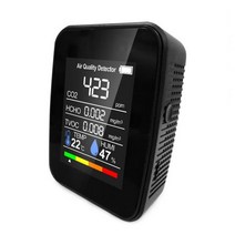 대기 질 검출기 CO2 측정기 테스터 이산화탄소 TVOC 포름 알데히드 값 전기량 온도 습도, CHINA, Black