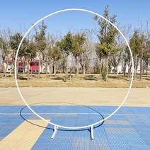 포토존 꽃 장식 프레임 플라워 아치 지지대 야외 셀프 스몰 웨딩 연출 파티 원형 장식 진열대 교회 크리스마스 꾸미기, 8.원관원환1.2m직경화이트