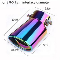 배기 머플러 팁배기 싱글 아울렛 팁 스테인레스 스틸 크롬 범용 자동차 후면 테일 부품 개조된 머플러 파이, 03 type-2 multicolour