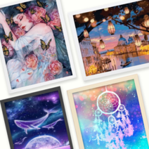 보석 십자수 액자 포함 세트 DIY 풀패키지 예쁜 큐빅 비즈 30x40 40x50 cm, 원목(40x50), 23.밤의 여신