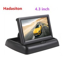 접이식 디자인 4.3 인치 TFT LCD 자동차 모니터 후방 주차 카메라 옵션, 01 Without camera