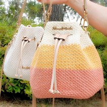 털실나라 DIY 미니복조리 뜨개가방 패키지 뜨개질 코바늘가방, 12블랙3볼, 카멜