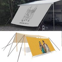 맞춤제작 나만의 감성 사이드월 어닝 프론트월 렉타 타프 드로잉 디자인, 어닝 4M (3800mm) 심지 5mm _ F 캠프파이