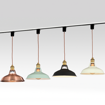 LED 도비 루멘 1등 카페레일조명 펜던트레일등, 로즈골드＋레일플러그(검정)