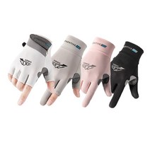 엔젤야옹 쿨링 남녀 등산 낚시 자전거 얼음실크장갑, 5핑거, 핑크