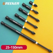 dcf922 dcf887 dcf850 녹색 나사 전기 드라이버 세트 50 65 70 90 150mm 충격 강한 자기 배치 헤드 크로스 고경도 핸드 드릴 비트, 150mm 10개