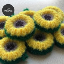 김혜경니트아카데미 해바라기수세미패키지(수세미80g 4볼+도안+풀동영상제공), 해바라기수세미패키지+노랑2볼+녹색2볼