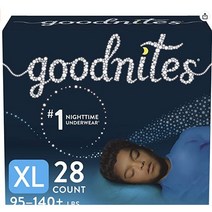 굿나잇 43kg이상 남아용 취침시간 트레이닝 입는펜티 언더웨어 1회용 28개입 /XL, XL