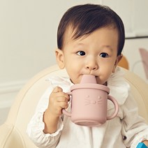 SGS인증 BPA FREE 초기 유아 아기 양손잡이 물컵, 시피컵홀더+스낵홀더+양손잡이컵, 마우스, 인디핑크