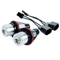 헤드라이트 헤드라이트 전구 led 에러프리 엔젤 아이 헤일로 링 마커 사이드 라이트 LED 전구 BMW E39 5W E53 E60 E61 E63 X5 2 개, 03 white