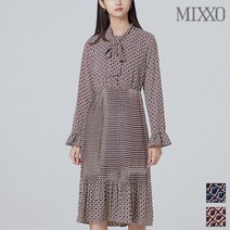 미쏘 유니크 패턴 리본 원피스_MIWOW9T01A