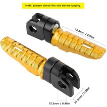 Yctze 쌍 전면 발 페그 알루미늄 합금 페달은 가와사키닌자 Z125PRO / SL Z400Z900에 (황금), 01 황금