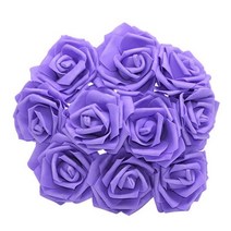 품 생일 102030Pcs 8cm 인공 PE 거품 웨딩 테이블 홈 장식 DIY 스크랩북 품에 대 한 장미 꽃 신부 부케, 10pcs, Purple