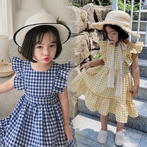 우쭈베베 바로배송 유아 여아 앨리스 깅엄 체크 원피스 반품교환불가