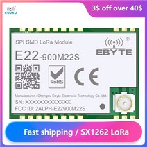 LORAWAN SX1262 LoRa TCXO 무선 트랜시버 E22-900M22S SPI 868MHz 915MHz 6.5km SMD ebyte 송신기 수신기 Rf 모듈