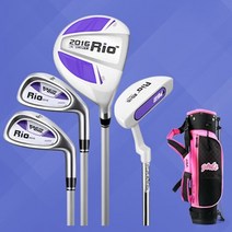 PGM 주니어 골프채 세트 키즈 골프 클럽 풀세트 골프백 드라이버 아이언 퍼터 포함, White purple-5-8 age