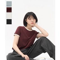 토피 여성 여자 솔리드 링거 크롭 티셔츠 4 컬러 크롭티