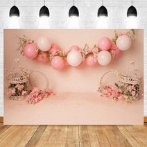 포토월 신생아 사진 배경 첫 번째 생일 파티 장식 소녀 남아 풍선 텐트 인테리어 Ph, Vinyl 60x40cm+NWH10246