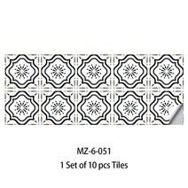 만다라 패턴 매트 타일 바닥 스티커 전송 커버 내마모성 비닐 벽지 주방 욕실 테이블 벽 장식 10 개, MZ-6-051, 20cmX20cmX10개