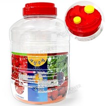 홀스파워 PET 페트 과실주통 담금주 원형 투명 + 마스킹테이프, 1개, 20L