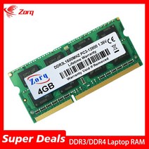 컴퓨터PC Zorq-DDR3 RAM DDR3L SODIMM 4GB 8GB 1333MHZ 1066MHz 1600 노트북 12800S 8500S 10600S 1.35V 메모리, [12] 4X 4G 1333MHz1.5V