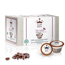 GLORYBREW - The Noble 12ct Extra Dark Roast 100% Compostable Coffee Pods for Keurig - Rainforest All, 1