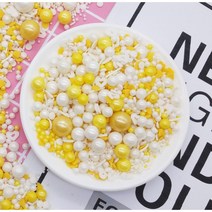 옐로우 스프링클 대용량 500g 아라잔 식용 진주 케이크 데코용, 옐로우믹스 500g, 1개