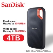 SanDisk 외장 SSD 솔리드 스테이트 디스크 노트북 PC 카메라용 휴대용 E30 480G USB 3.2 Gen NVMe, 한개옵션1, 06 SSD-E61-4TB