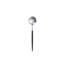 숟가락 젓가락 세트 블랙 은 제품 포크 나이프 황금 칼 사막 스푼 금속 샐러드 주방 용품, [09] 1pc teaspoon