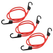 자전거트롤리 토픽트레일러 3pcs 탄성 고무 수하물 로프 코드 후크 로프 타이 수하물, 빨간색