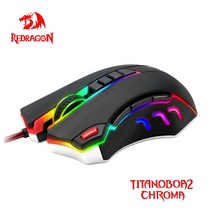스타크래프트마우스 서든어택 버티컬 손목보호 Redragon TITANOBOA2 CHROMA M802 USB 유선 게임용 컴퓨터 마우스 24000DPI 10 버튼 RGB 193, 협동사