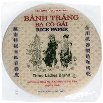 Three Ladies Spring Roll Rice Paper Wrappers (Round 22cm 3pks), 1