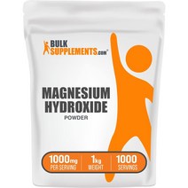 BulkSupplements.com 수산화 마그네슘 파우더 마그네슘 보충제 1 킬로그램 2.2파운드, 2.2g, 1개