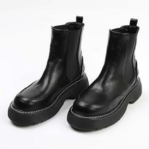 나나구두 라운드 스티치 플랫폼 통굽 첼시 부츠 4.5cm