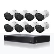 YESKAMO 예스카모 500만화소 8채널 실내외용 일체형 POE CCTV 카메라 풀세트, POE카메라 4대+12인치 일체형 녹화기