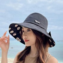 보드미 썬캡 리본 포인트 여성 비치 나들이 등산 패션 모자