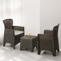 헤일리 야외라탄의자 야외용 정원의자 2인세트