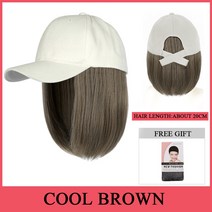 모자 선캡 썬캡 가발 헤어 머리 bg synthesis wig short bob hair with 야구 여성용 hair extension sun hat with hair