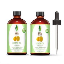 SVA Organics 냉압착 비정제 레몬 에센셜오일 118ml x2팩 For Hair care Skin care Aromatherapy