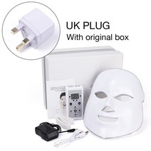 LED 마스크 고주파 피부 마사지기 한국어 7 색 led 페이셜 페이스 스킨 케어 뷰티 광자 치료 light skin rejuvenation facial pdt, 협력사, 상자 영국 플러그로