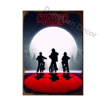 익명한 금속 주석 기호 빈티지 2022 새로운 TV 영화 시즌 4 인쇄 실크 장식 플라크 벽 예술 침실, 14 KK020-14_01 20x30CM