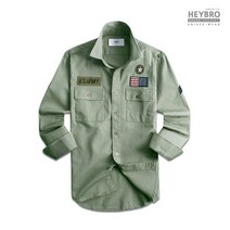 헤이브로 남성 야상 코튼 셔츠 남방 패치워크